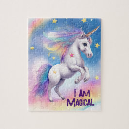 Unicorn Rainbow Watercolor with Stars Triptych Pussel