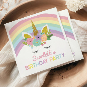 Unicorn Rainbows Födelsedagsfest Pappersservett