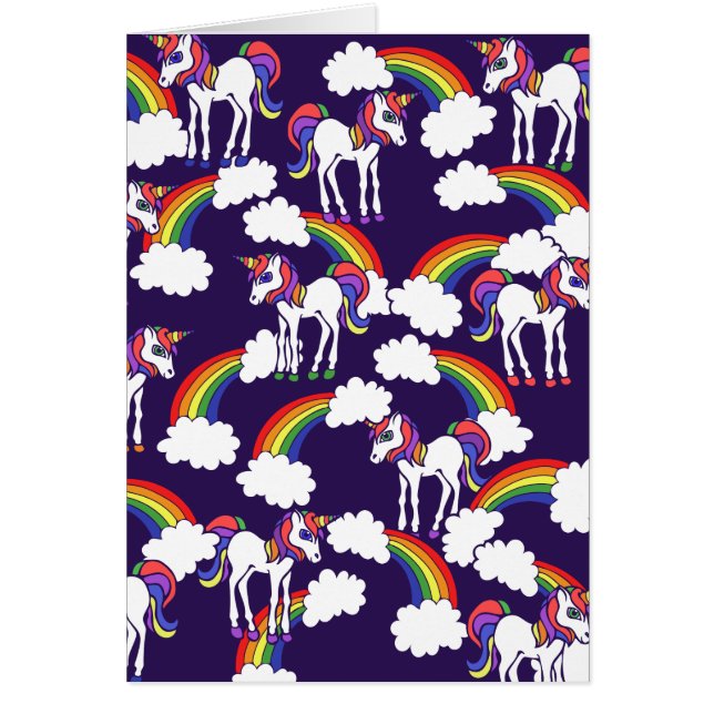 Unicorn Rainbows Hälsningskort (Framsidan)