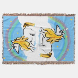 Unicorn, Rainbows och Stars Blanket Mysfilt