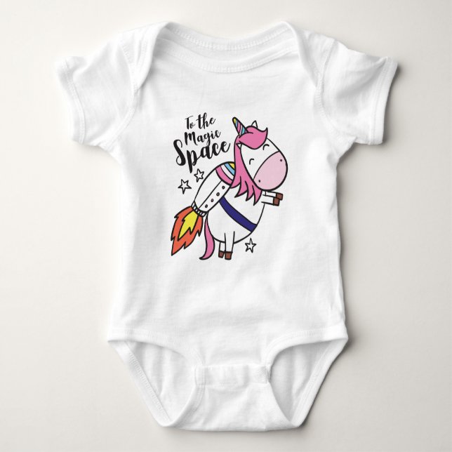 Unicorn-raket T Shirt (Framsida)
