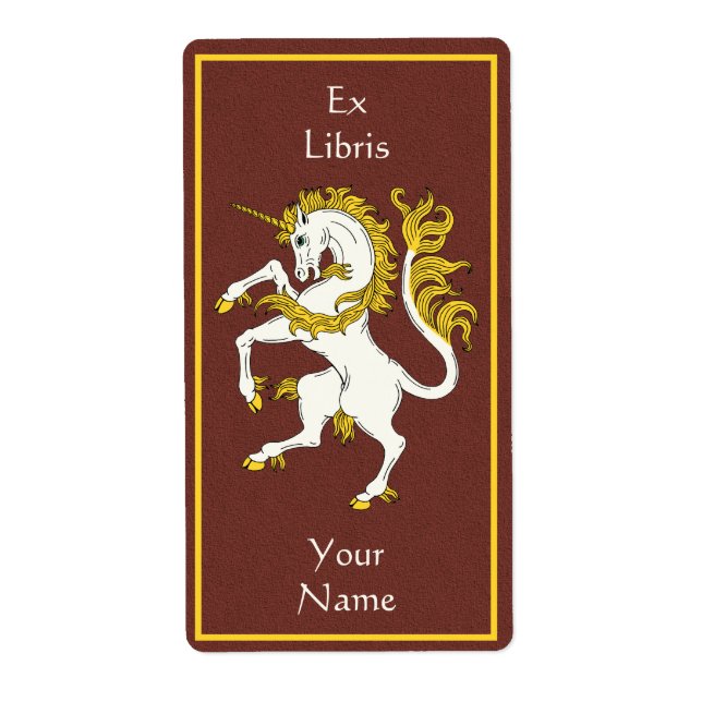 Unicorn Rampant Bookplate Fraktsedel (Framsidan)