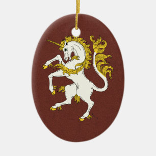 Unicorn Rampant Julgransprydnad Keramik
