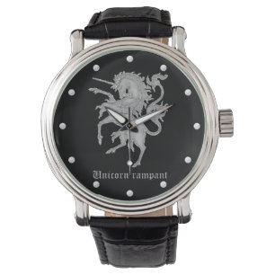 Unicorn rampant medeltida heraldry armbandsur