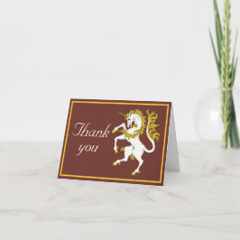 Unicorn Rampant - tackkort Anteckningskort