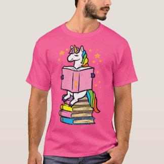 Unicorn Read Reading Bok Librarian America Girls T Shirt