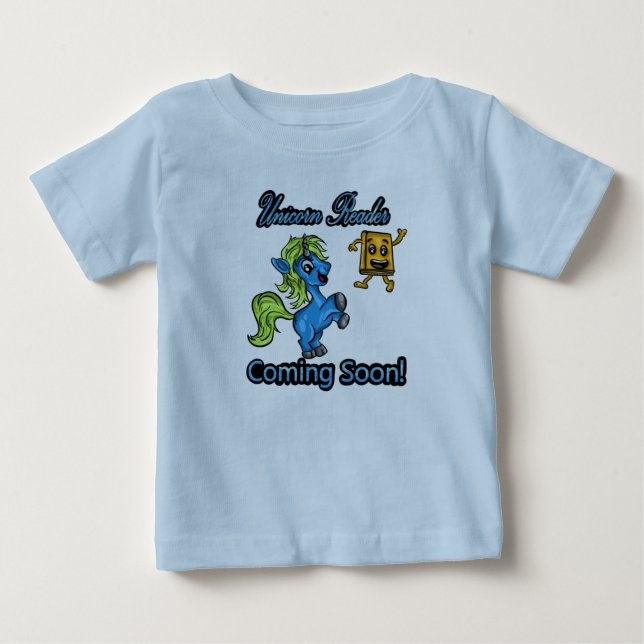 Unicorn Reader - snart! Färg Tee (Framsida)