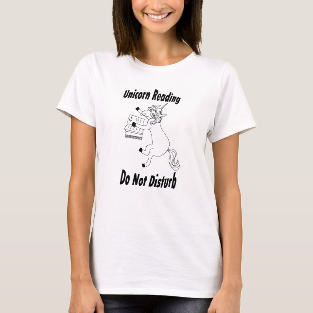 Unicorn Reading... Basic Women's Tee - BL (Framsida)