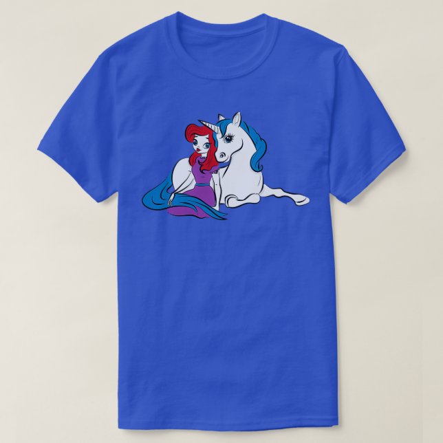 Unicorn Red Head Princess T Shirt (Design framsida)