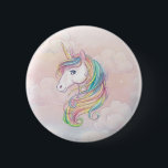 Unicorn-regnbågsfödelsedag, stift knapp<br><div class="desc">Fira din lilla födelsedag i stil med den här magiska,  enmajsliknande födelsedagsfest inbjudan! Den här roligten och färgen design har encorn- och regnbågsgrafik och en pulserande färg-palett inspirerad av vismliknande sagor.</div>