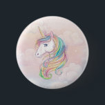 Unicorn-regnbågsfödelsedag, stift knapp<br><div class="desc">Fira din lilla födelsedag i stil med den här magiska,  enmajsliknande födelsedagsfest inbjudan! Den här roligten och färgen design har encorn- och regnbågsgrafik och en pulserande färg-palett inspirerad av vismliknande sagor.</div>