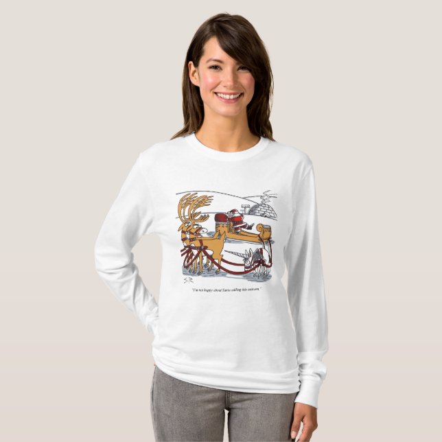 Unicorn Reindebers långärmad shirt T (Hel framsida)