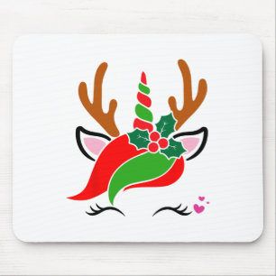 Unicorn Reindeer Ansikte Cute Jul Funny Musmatta