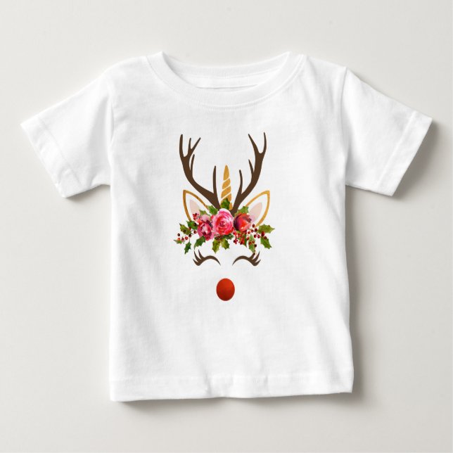 Unicorn Reindeer/jul Tee (Framsida)