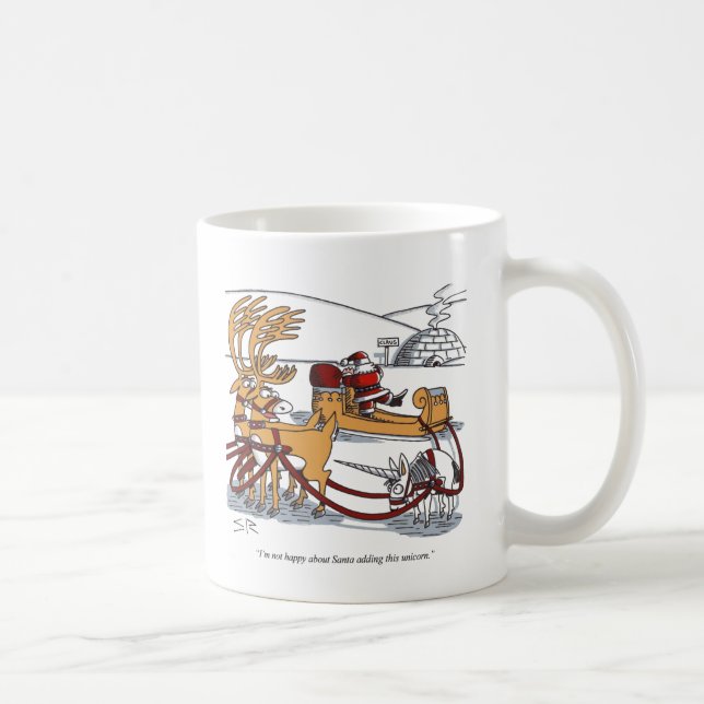 Unicorn Reindeer lämnat hand mugg (Höger)