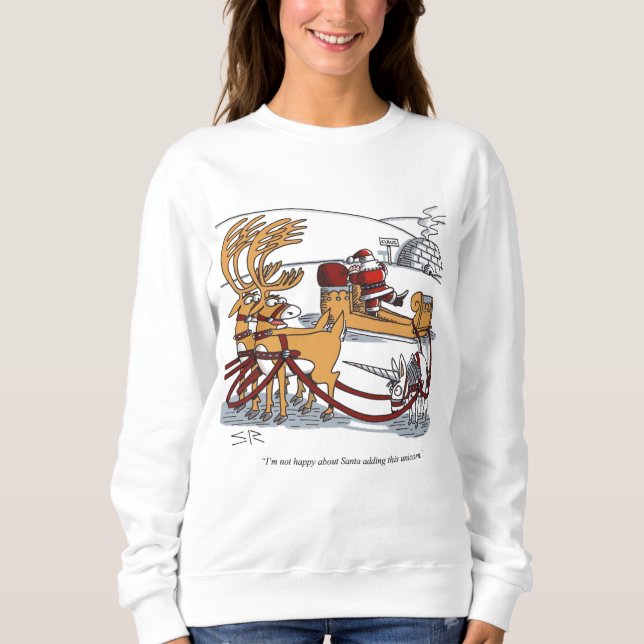Unicorn ReindeWomen sweatshirt T Shirt (Framsida)