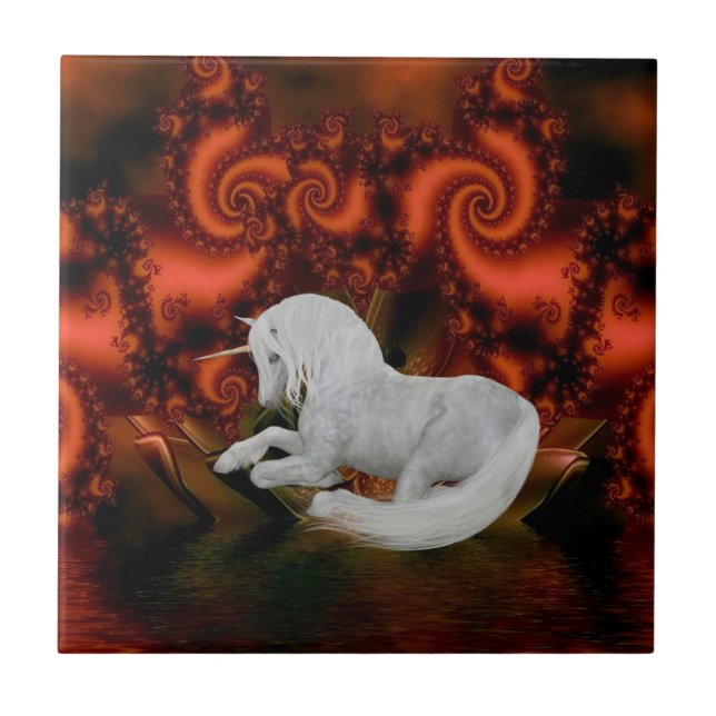 Unicorn RestEG Fantasy Animal Art Kakelplatta (Framsidan)