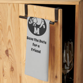 Unicorn Rhino Silhouette Monogram Photo Kökshandduk