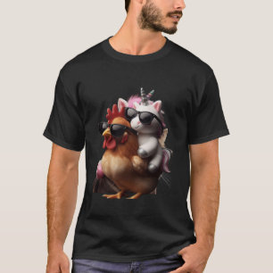 Unicorn Riding Chicken Boys Girls Women Kids Tonår T Shirt