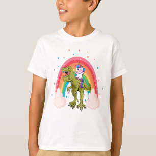 Unicorn Riding Dinosaur Boy T Shirt