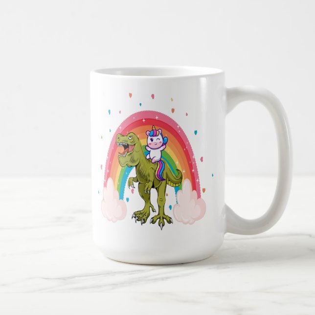 Unicorn Riding Dinosaur Coffee Mugg (Höger)