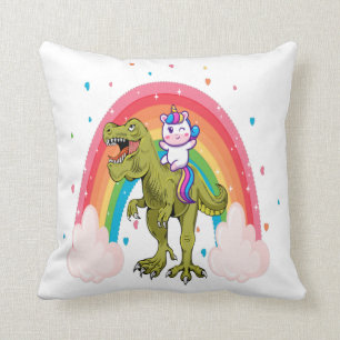 Unicorn Riding Dinosaur Kudde