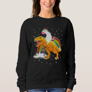 Unicorn Riding T Rex Dinosaur Boys Girls Kids Mana Shirt
