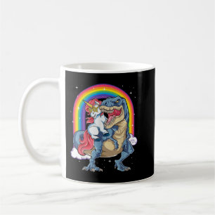 Unicorn Riding T rex Dinosaur Boys Girls Manar Rai Kaffemugg