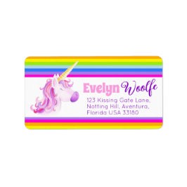 Unicorn Rinbow rand adressetiketter