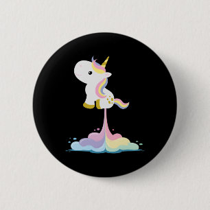 Unicorn Rocket Rainbow Clouds Knapp