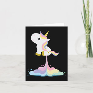 Unicorn Rocket Rainbow Clouds Kort