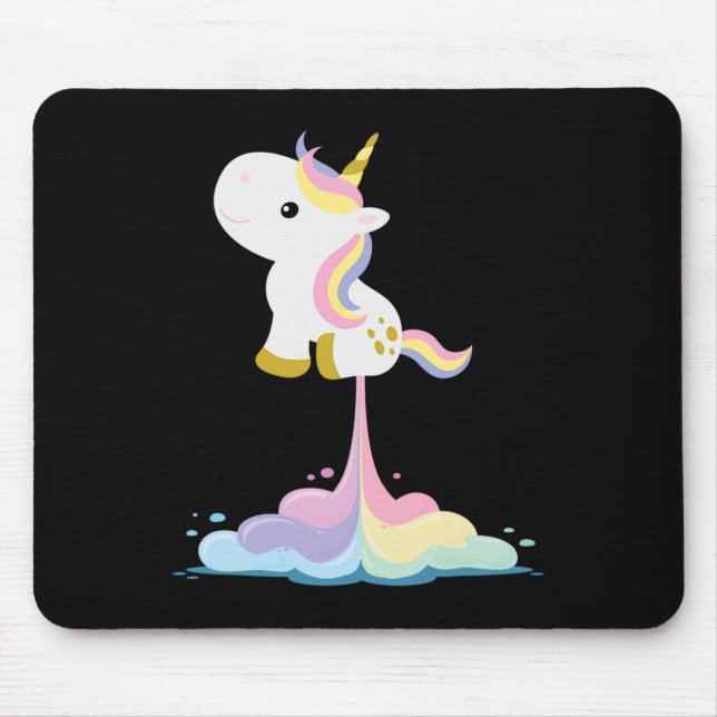 Unicorn Rocket Rainbow Clouds Musmatta (Framsidan)