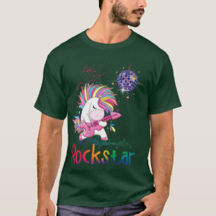 Unicorn Rockstjärna Guitar Rockin Music Singer Rai T Shirt