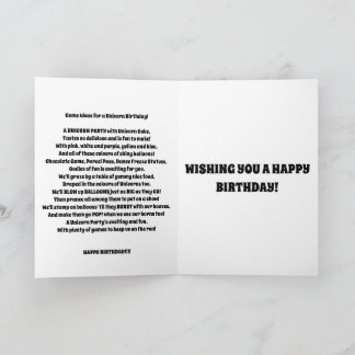 UNICORN-roligt för födelsedagskort Kort