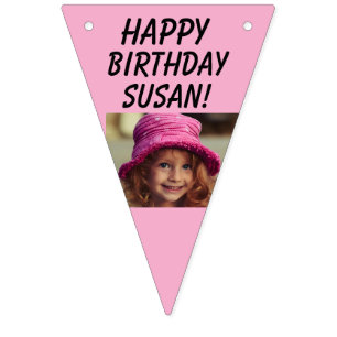 UNICORN ROSA anpassad foto girlang banner Vimplar