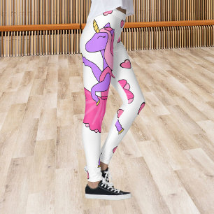 Unicorn rosa ballerina med hjärtan leggings