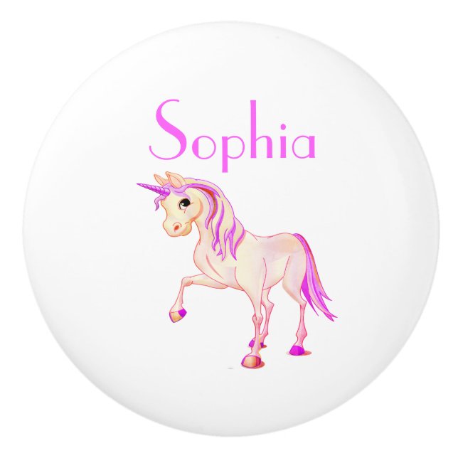 Unicorn Rosa Girly Cute Knopp (Framsidan)