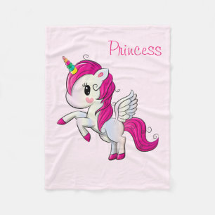Unicorn Rosa Girly Fleecefilt