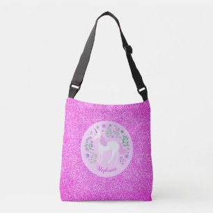 Unicorn Rosa Glitter Personlig Axelväska