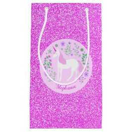Unicorn Rosa Glitter Personlig Namn
