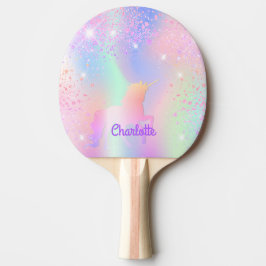 Unicorn rosa glitter rainbow lila monogram pingisracket
