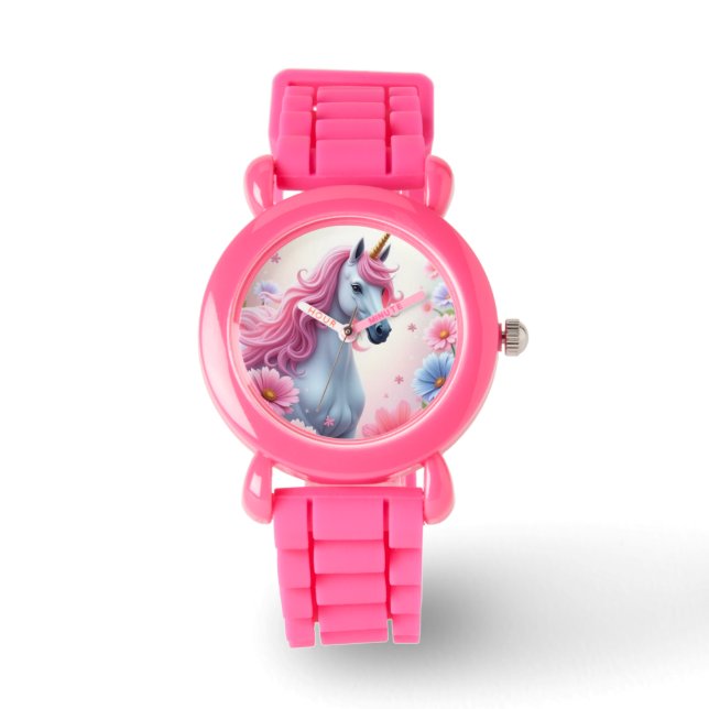 Unicorn Rosa Glitter Watch Armbandsur (Framsida)