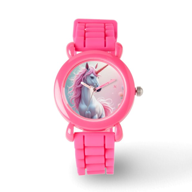 Unicorn Rosa Glitter Watch Armbandsur (Framsida)