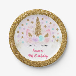 Unicorn Rosa & Guld Magic Birthday