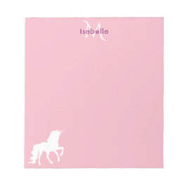 Unicorn rosa monogram namn  anteckningsblock
