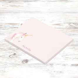 Unicorn rosa namn flicka post-it block