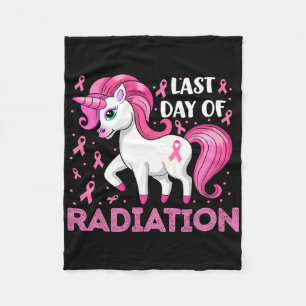 Unicorn Rosa Ribbon Förra strålningsdagen Breast C Fleecefilt