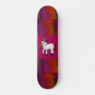 UNICORN ROSA SKATEBOARES FOR GIRLS MINI SKATEBOARD BRÄDA 18,5 CM