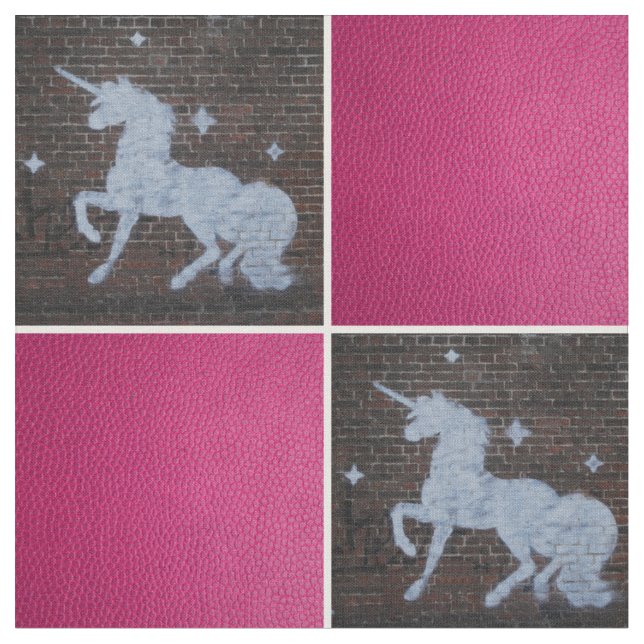Unicorn Rosa Tyg (Närbild)