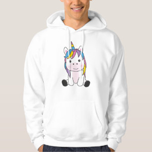 Unicorn Rosa Unicorns Kawaii Animals För barn Hoodie